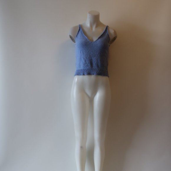 Zara Blue Knit Tank Top - Picture 2 of 6